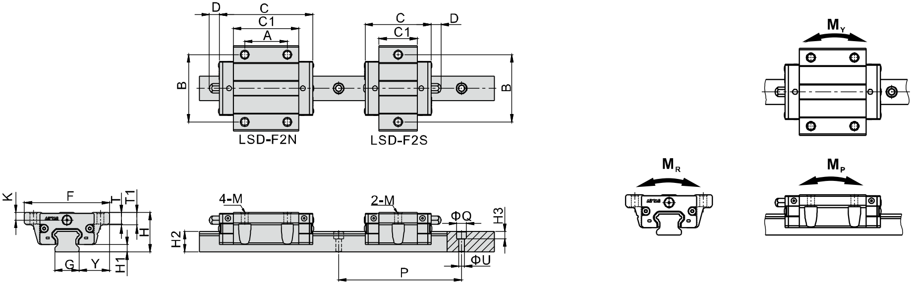 lsd prirubovy nakres bottom mount