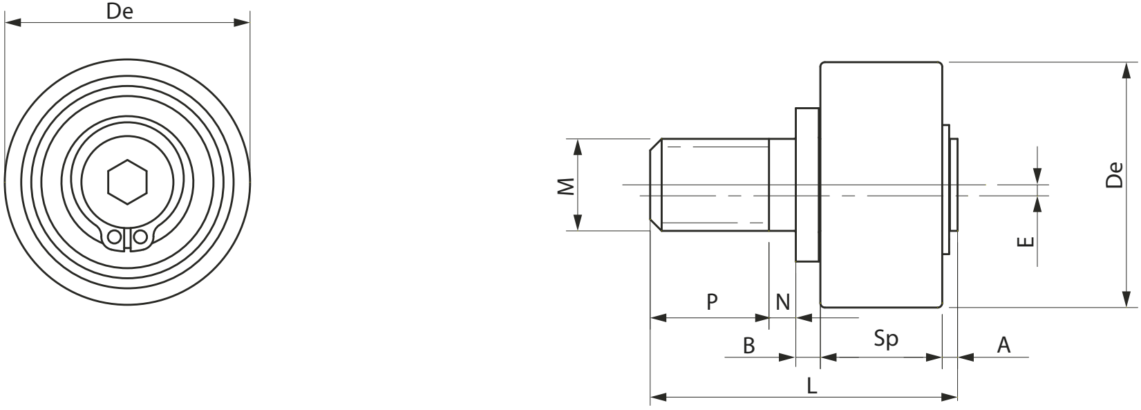 with pin cylindrical